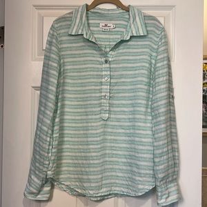 Vineyard Vines Striped Linen Pullover Blouse